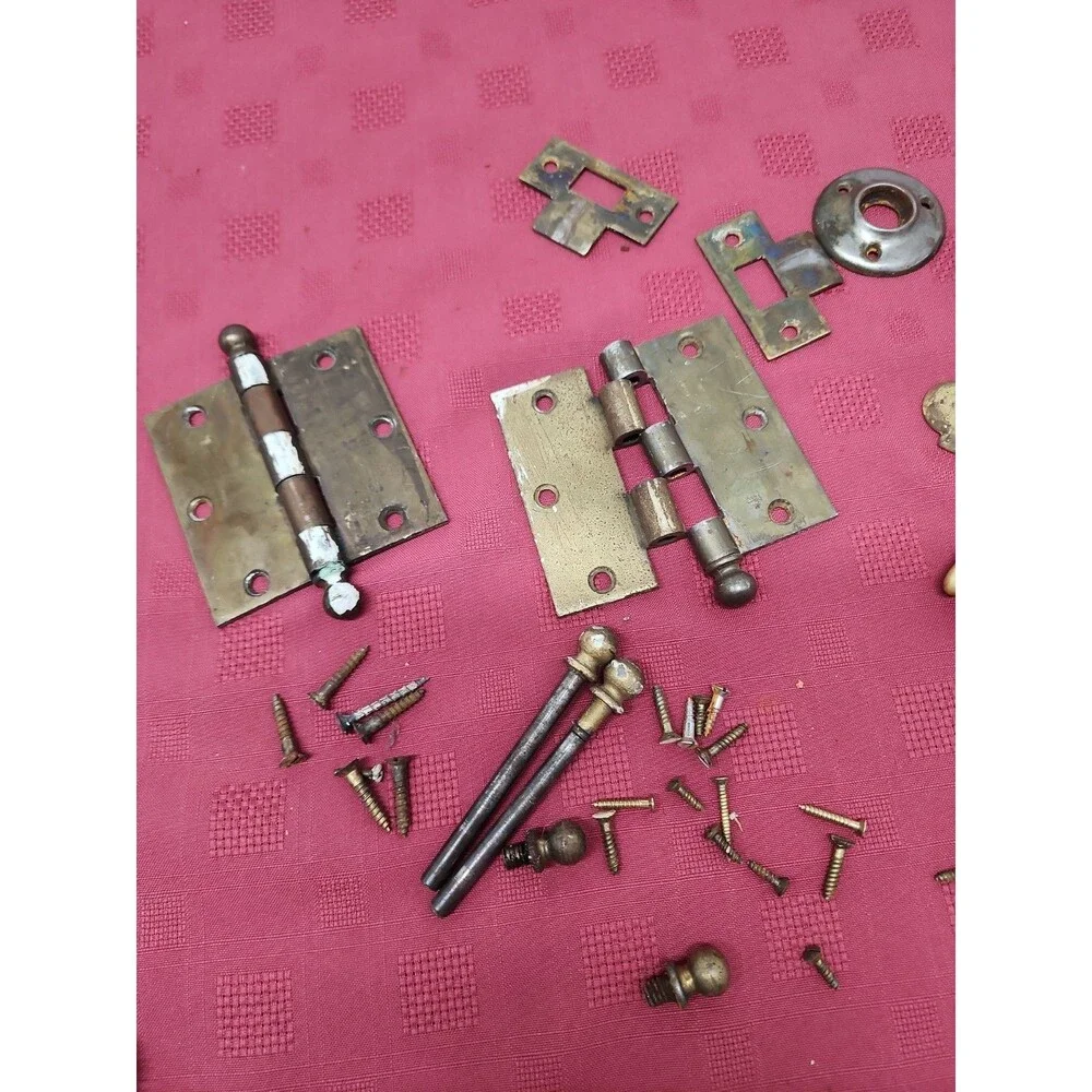 Vintage Brass Door Hardware Assorted Miscellaneous Pieces Perfect For Rehabber